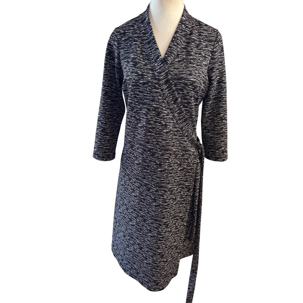 Anne Fontaine Senna Wrap Dress In Black White Print Size 42 US 10